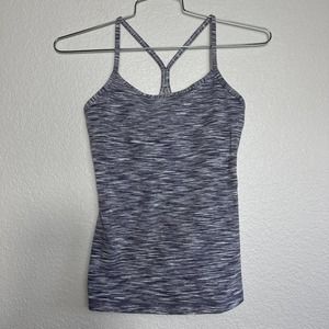 Lululemon Power Y Gray Heather Tank Size 8